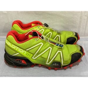 Salomon Speedcross 3 Womens Trail Running Sneaker Shoes Green Low Top 9.5